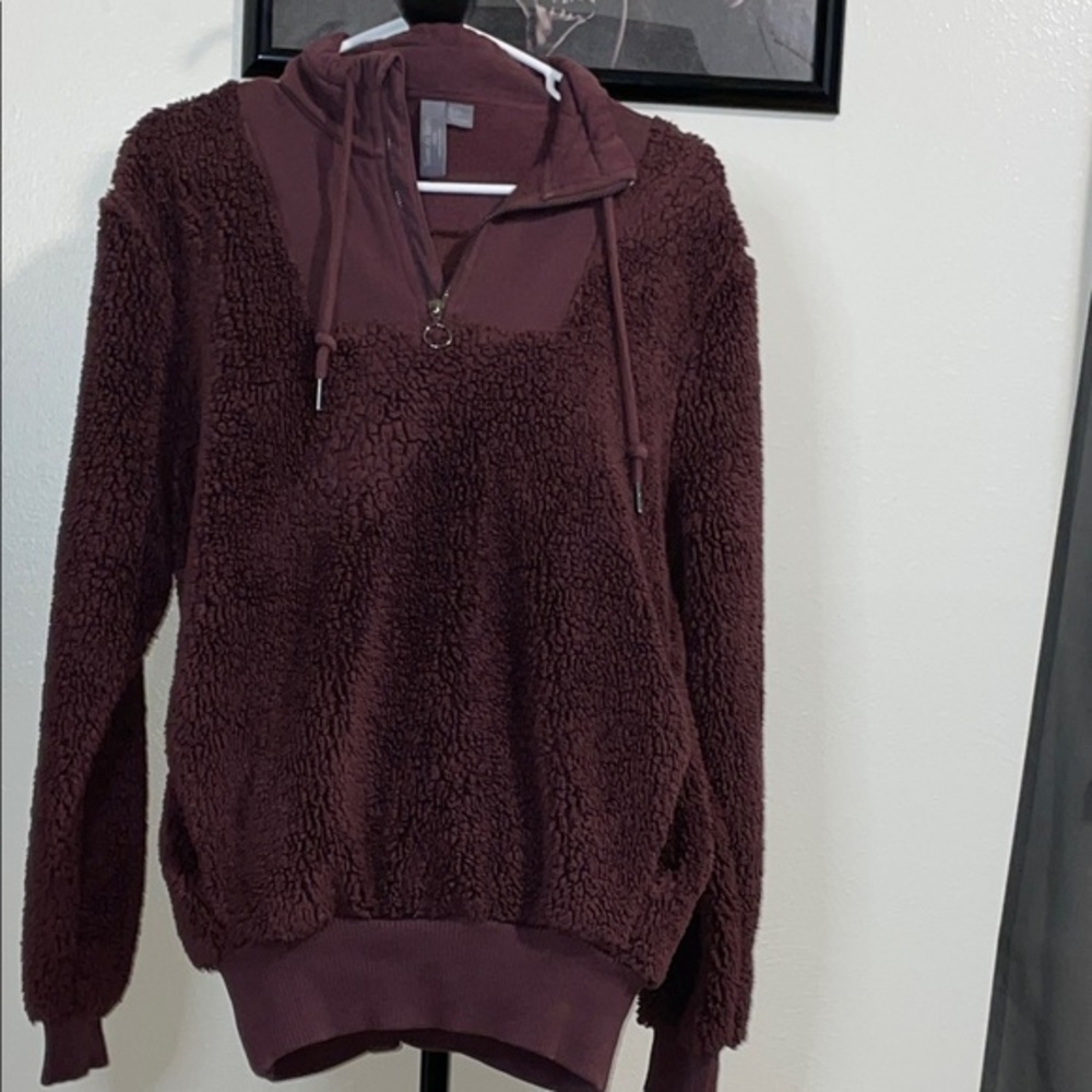 Sweaty Betty Maroon Sherpa Hoodie